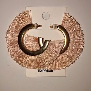 New light pink/rose tassel hoops